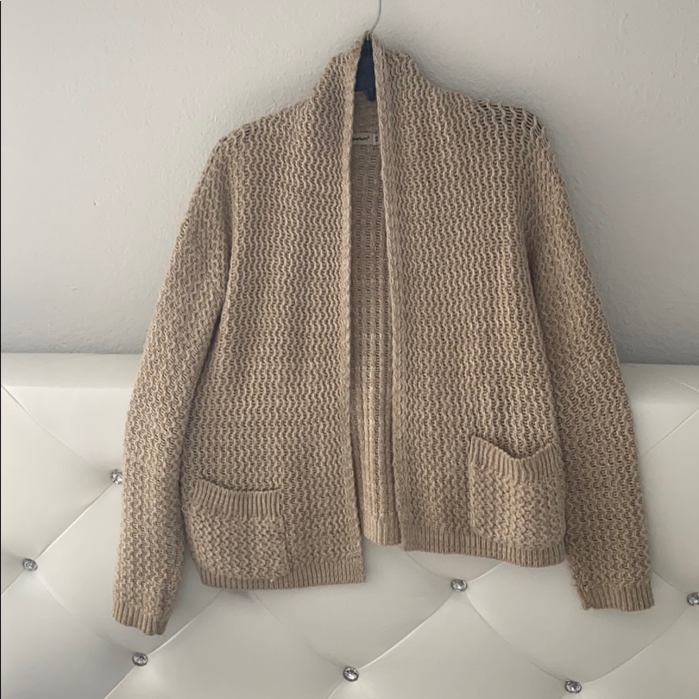 Tan knit cardigan